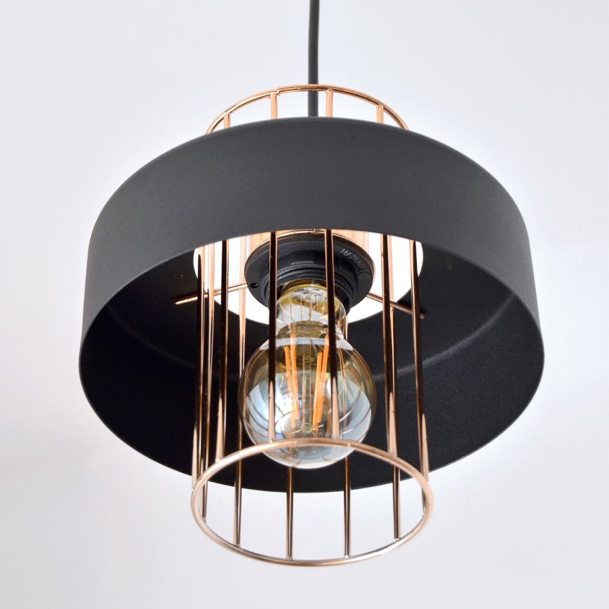 LED Lampadario LED a sospensione con filo VOLTA 2xE27/15W/230V nero/oro