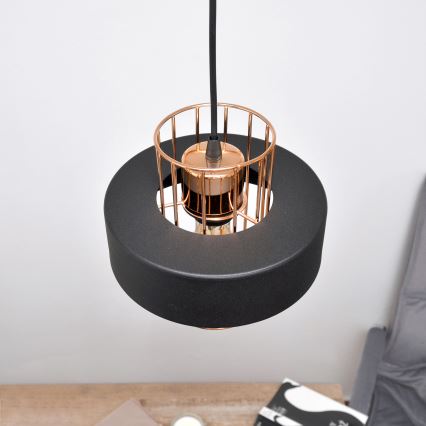 LED Lampadario LED a sospensione con filo VOLTA 2xE27/15W/230V nero/oro