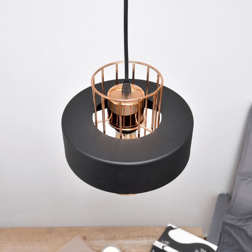 LED Lampadario LED a sospensione con filo VOLTA 2xE27/15W/230V nero/oro