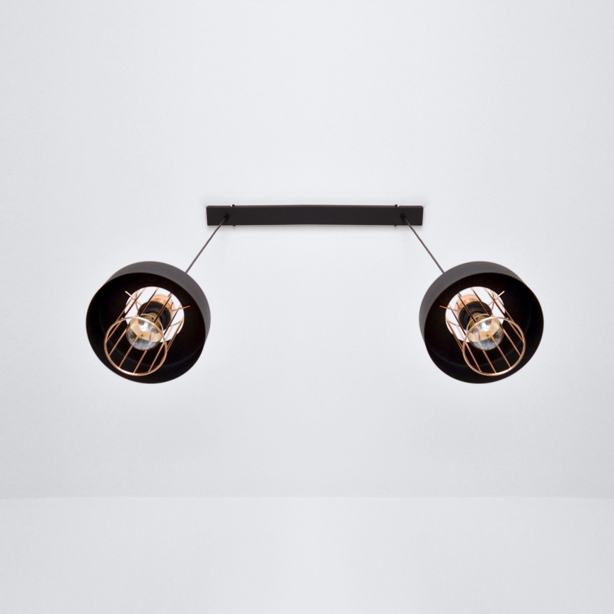 LED Lampadario LED a sospensione con filo VOLTA 2xE27/15W/230V nero/oro