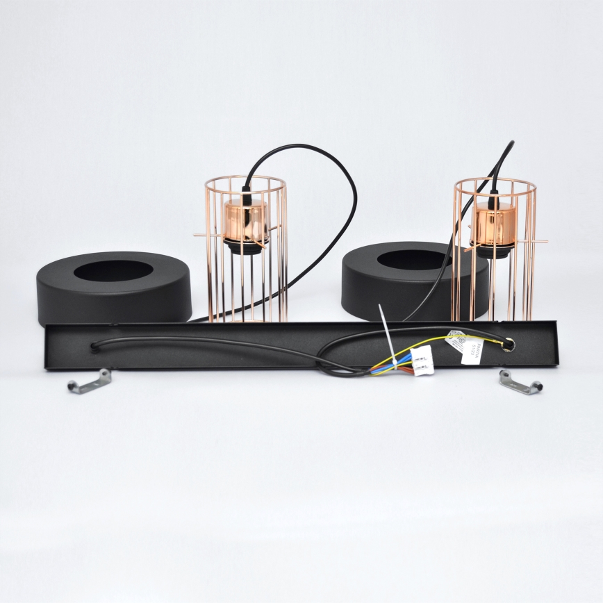 LED Lampadario LED a sospensione con filo VOLTA 2xE27/15W/230V nero/oro