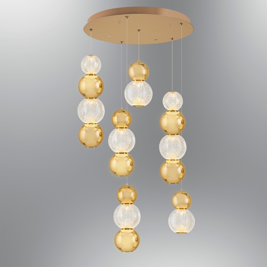 LED Lampadario sospeso CREMONA LED/34W/230V 3000K dorato