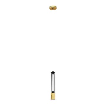 LED Lampadario su corda BARS 1xGU10/4,8W/230V nero/dorato