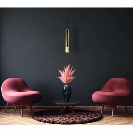 LED Lampadario su corda BARS 1xGU10/4,8W/230V oro