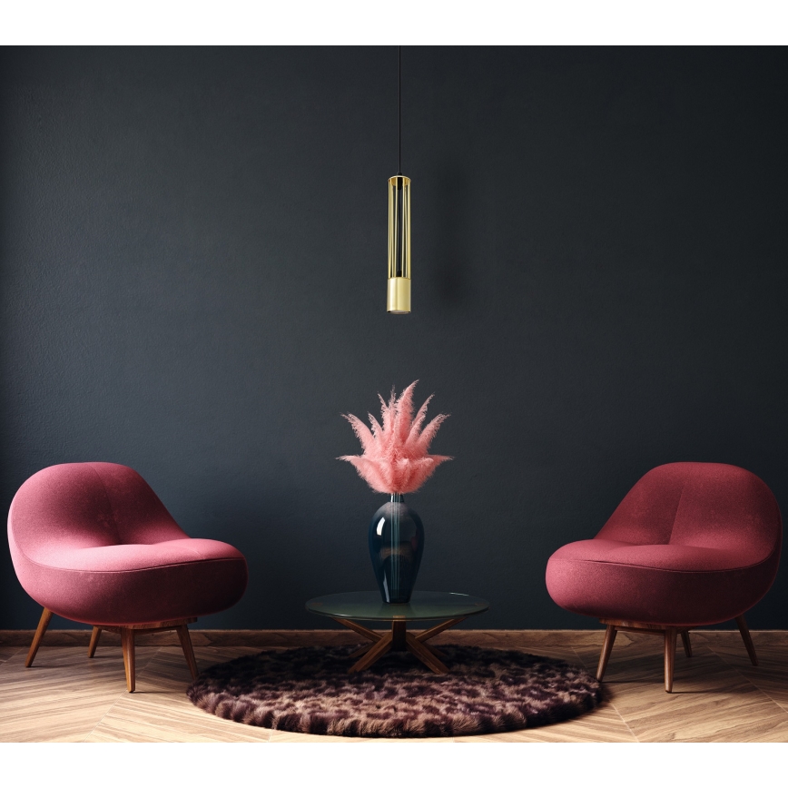 LED Lampadario su corda BARS 1xGU10/4,8W/230V oro