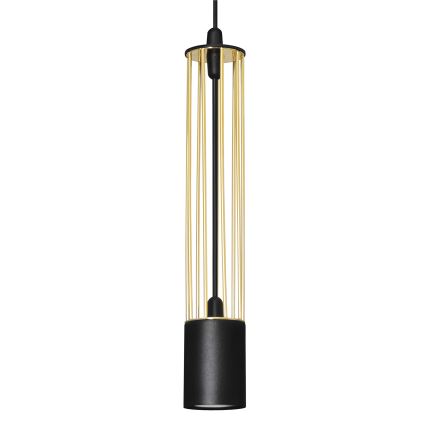 LED Lampadario su corda BARS 2xGU10/4,8W/230V nero/dorato