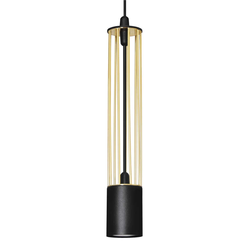 LED Lampadario su corda BARS 2xGU10/4,8W/230V nero/dorato