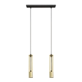 LED Lampadario su corda BARS 2xGU10/4,8W/230V oro/nero