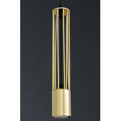 LED Lampadario su corda BARS 3xGU10/4,8W/230V dorato/nero