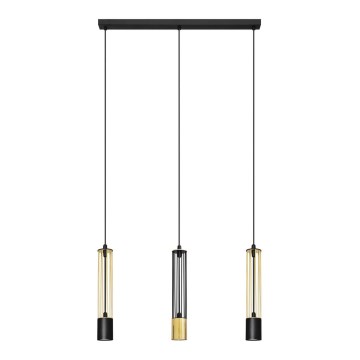 LED Lampadario su corda BARS 3xGU10/4,8W/230V nero/oro