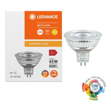 LED Lampadina a riflettore dimmerabile MR16 GU5,3/6,6W/12V 3000K 36° CRI 97 - Ledvance
