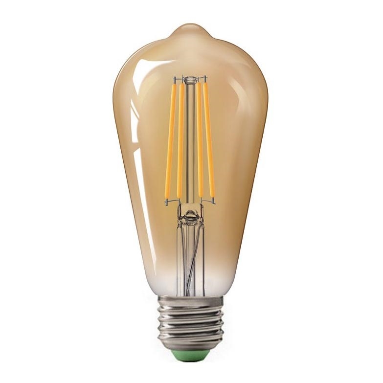 LED Lampadina CLASIC AMBER ST64 E27/10W/230V 2200K – Brilagi