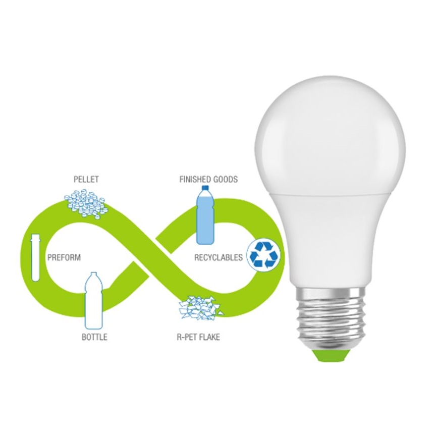 LED Lampadina in plastica riciclata A60 E27/8,5W/230V 4000K - Ledvance