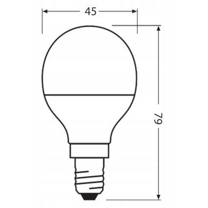 LED Lampadina in plastica riciclata P45 E14/4,9W/230V 2700K - Ledvance