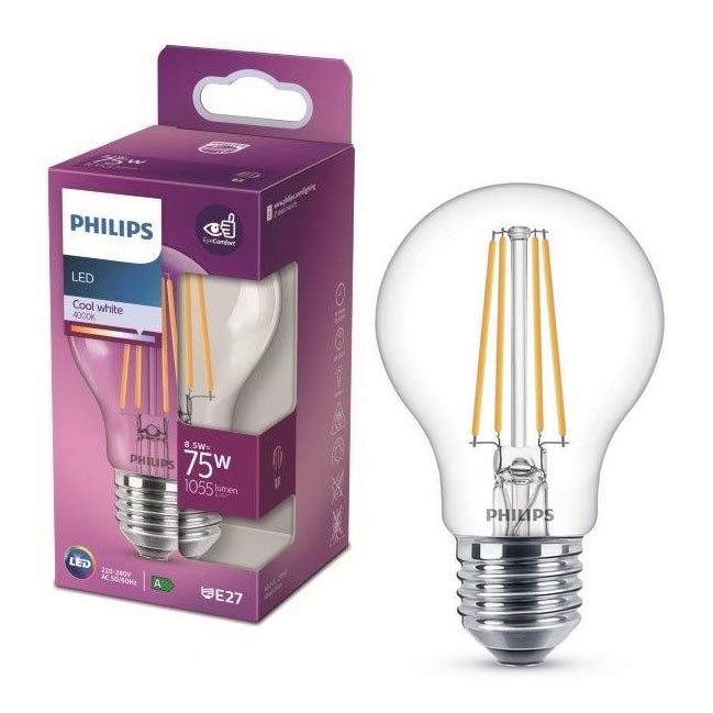 LED Lampadina VINTAGE Philips A60 E27/8,5W/230V 4000K