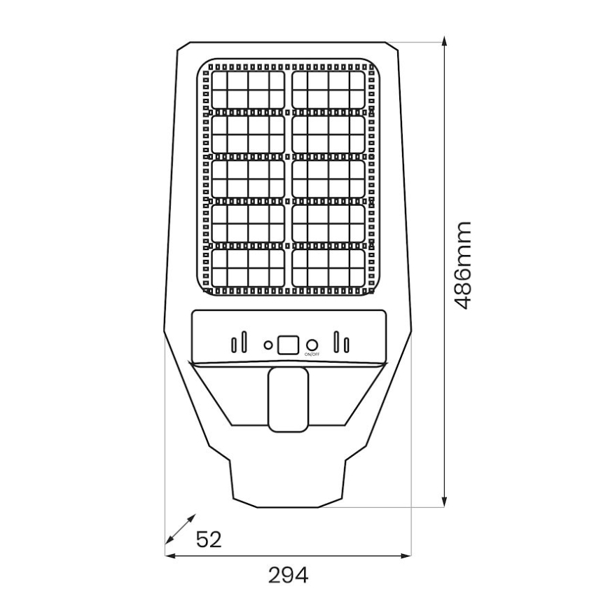 LED Lampione solare dimmerabile con sensore KERS LED/300W/3,2V 6500K 8000 mAh IP65 grigio + telecomando