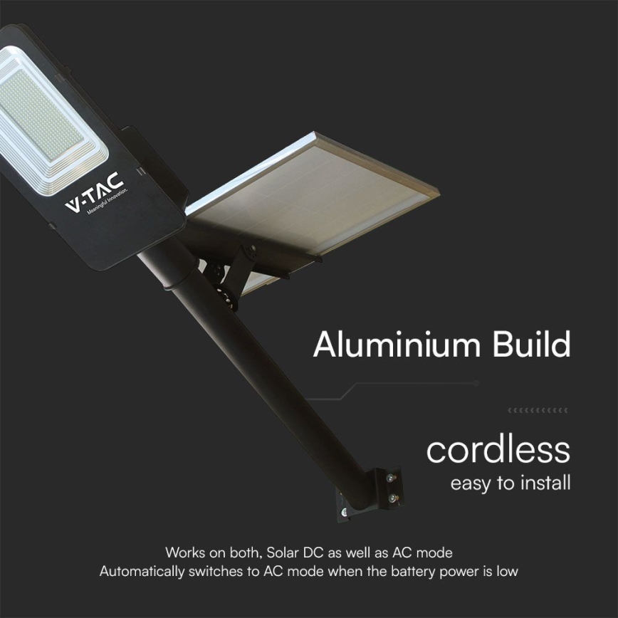 LED Lampione solare dimmerabile IBRIDO LED/50W/230V 4000K IP65 + Telecomando