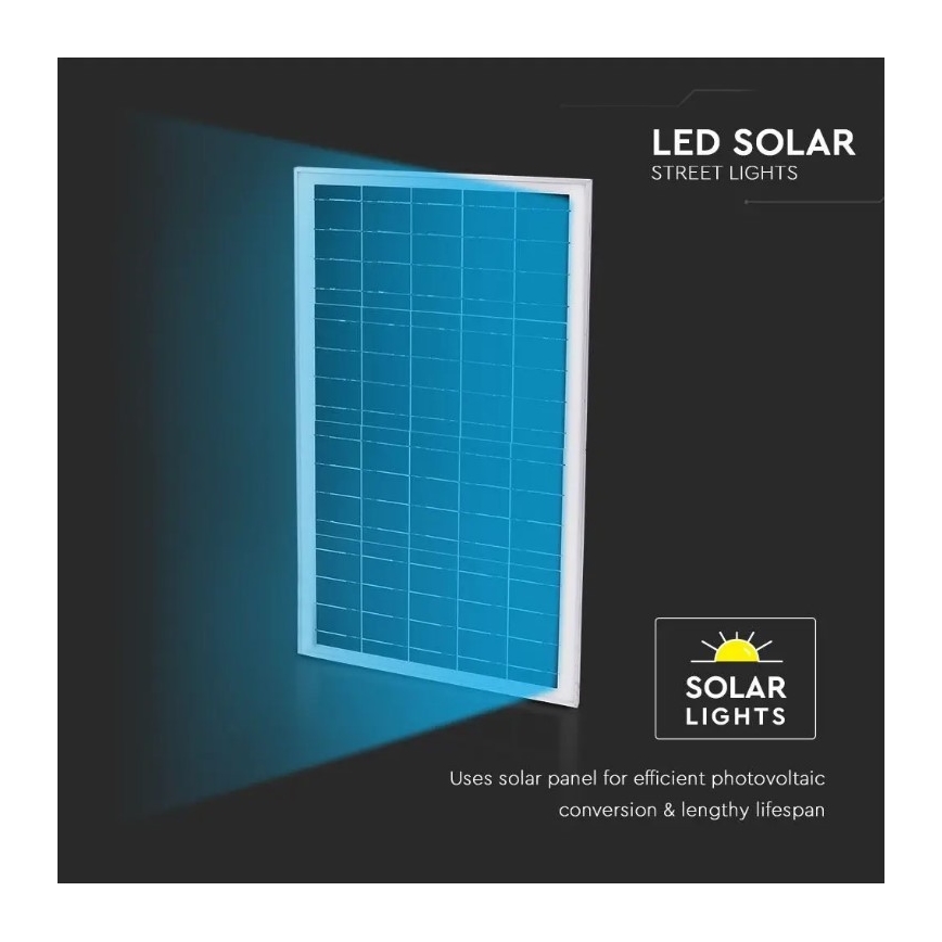LED Lampione solare dimmerabile LED/50W/6,4V 4000K IP65 50000 mAh + telecomando