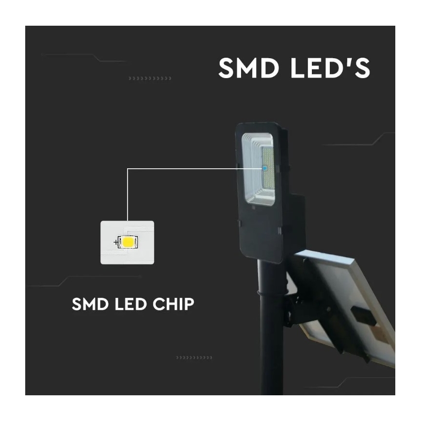 LED Lampione solare dimmerabile LED/50W/6,4V 4000K IP65 50000 mAh + telecomando