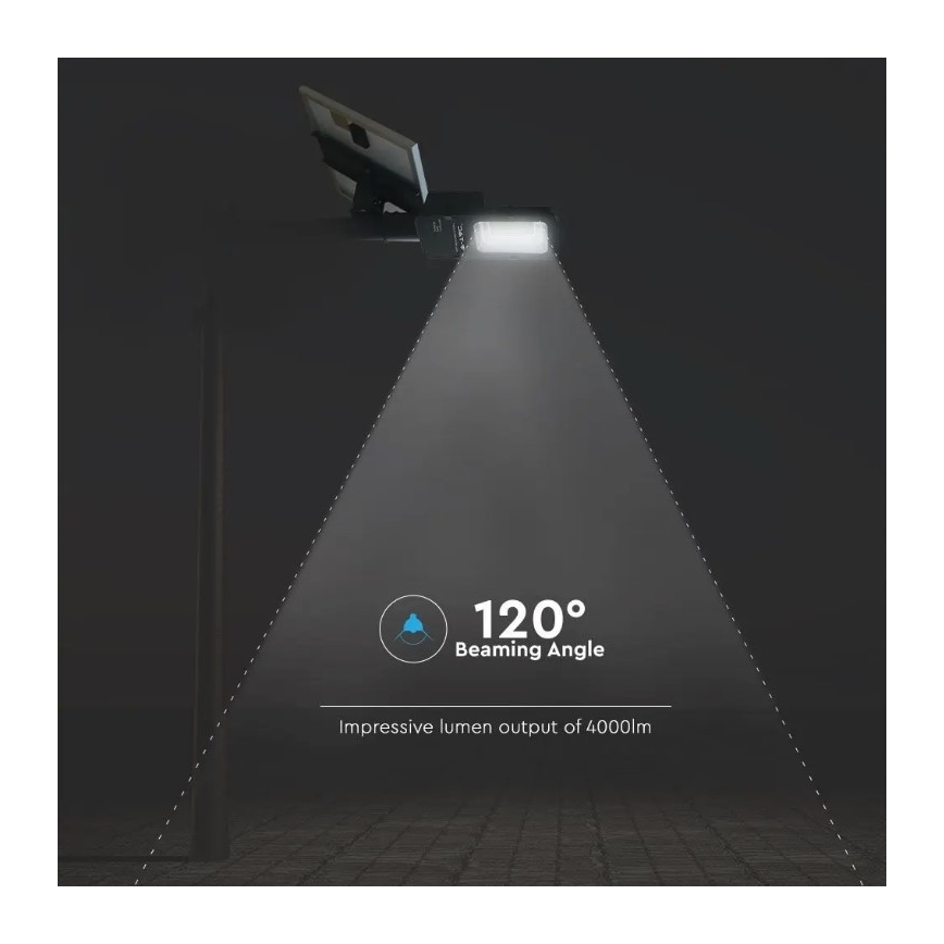 LED Lampione solare dimmerabile LED/50W/6,4V 6000K IP65 50000 mAh + telecomando