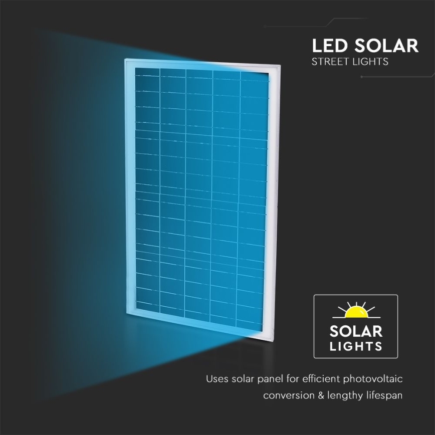 Lampione solare dimmerabile SAMSUNG CHIP LED/50W/6,4V 6000K IP65 30000 mAh + telecomando