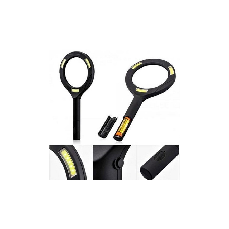 LED Lente d'ingrandimento 5×ZOOM con retroilluminazione LED/3W/2xAA IP44