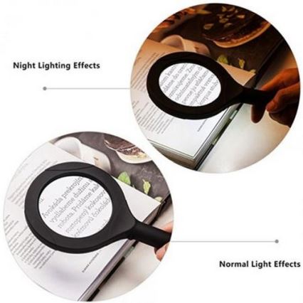 LED Lente d'ingrandimento 5×ZOOM con retroilluminazione LED/3W/2xAA IP44