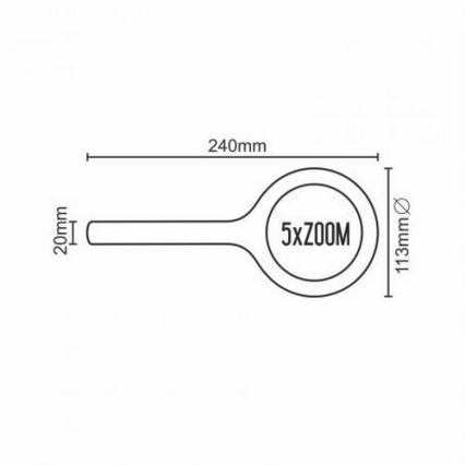 LED Lente d'ingrandimento 5×ZOOM con retroilluminazione LED/3W/2xAA IP44