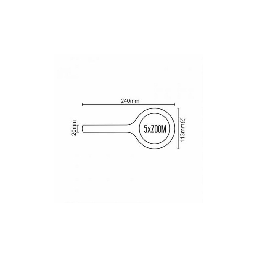 LED Lente d'ingrandimento 5×ZOOM con retroilluminazione LED/3W/2xAA IP44