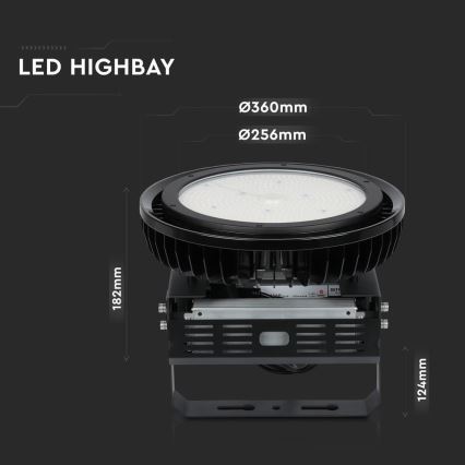 LED Luce dimmerabile per impieghi gravosi High Bay LED/500W/230V 4000K IP65 nero