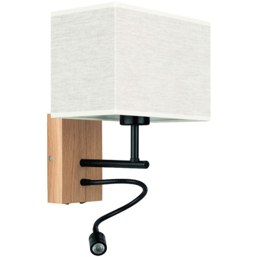 LED Luce flessibile BOHO 1xE27/25W + LED/1W/230V quercia