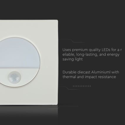 LED Luce per scale con sensore di movimento LED/3W/230V 4000K bianco
