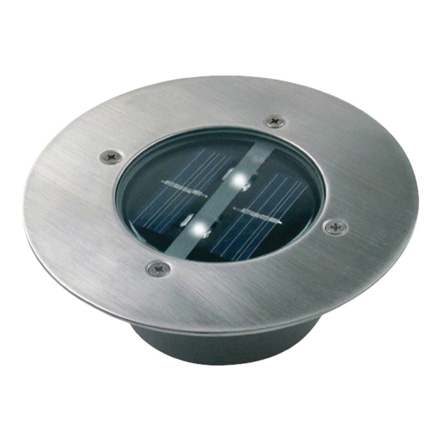 LED Luce solare da incasso con sensore crepuscolare LED/0,12W/2xAAA IP67 acciaio inossidabile cerchio