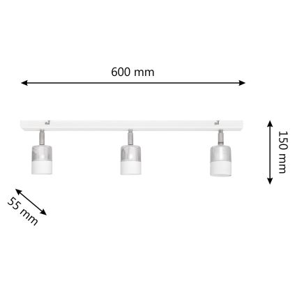 LED Luce Spot a LED TUBSSON 3xGU10/4,8W/230V bianco/cromo lucido