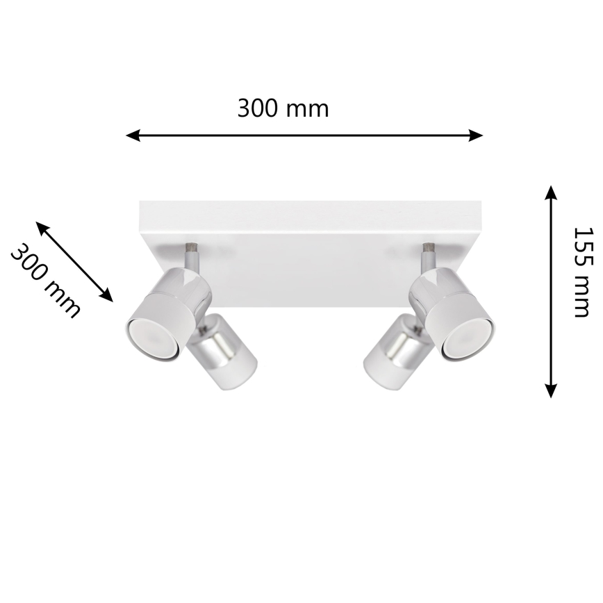 LED Luce Spot a LED TUBSSON 4xGU10/4,8W/230V bianco/cromo lucido