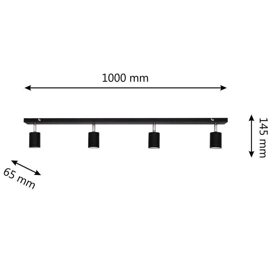 LED Luce Spot a LED TUNE 4xGU10/4,8W/230V nero