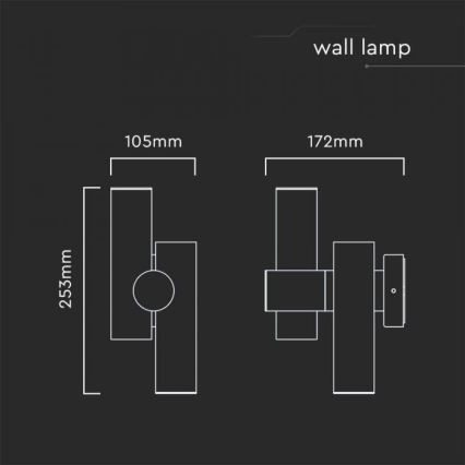 LED da esterno wall flexible Luce Spot 2xLED/3W/230V 3000K IP44 bianco