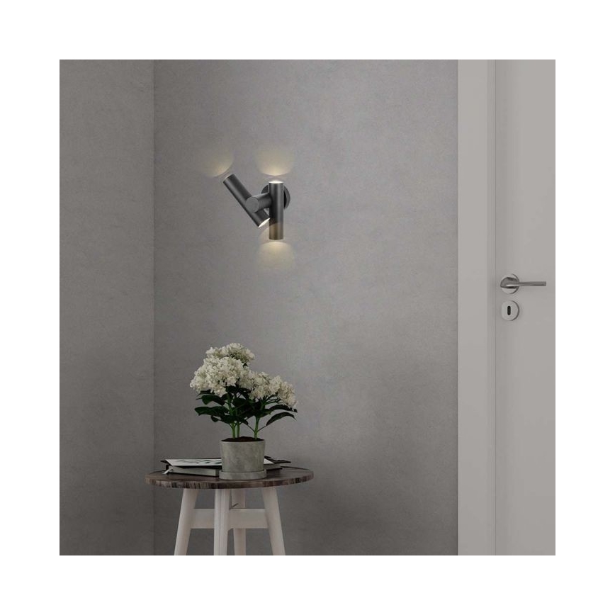 LED da esterno wall flexible Luce Spot 2xLED/3W/230V 4000K IP44 nero