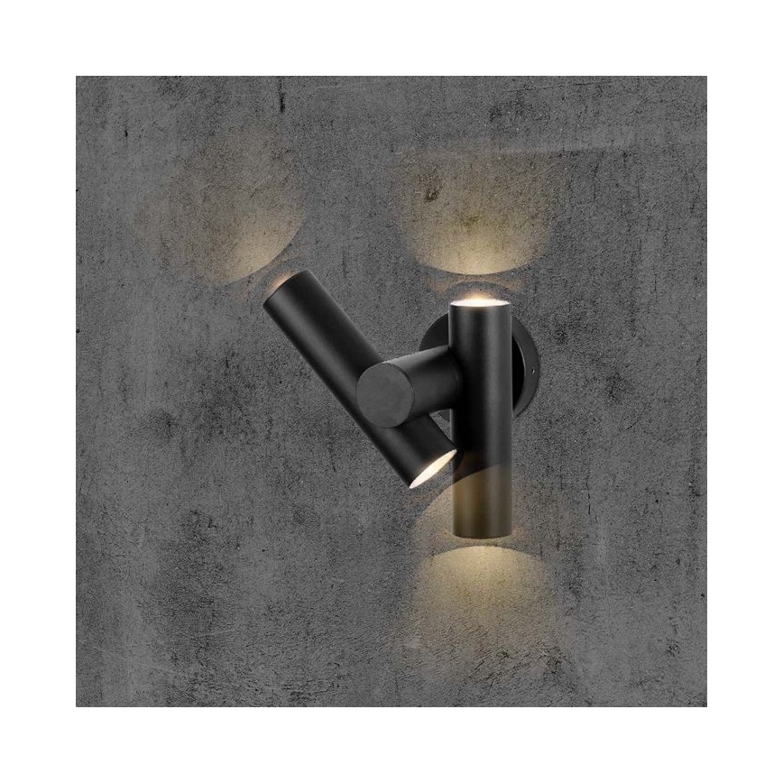 LED da esterno wall flexible Luce Spot 2xLED/3W/230V 4000K IP44 nero