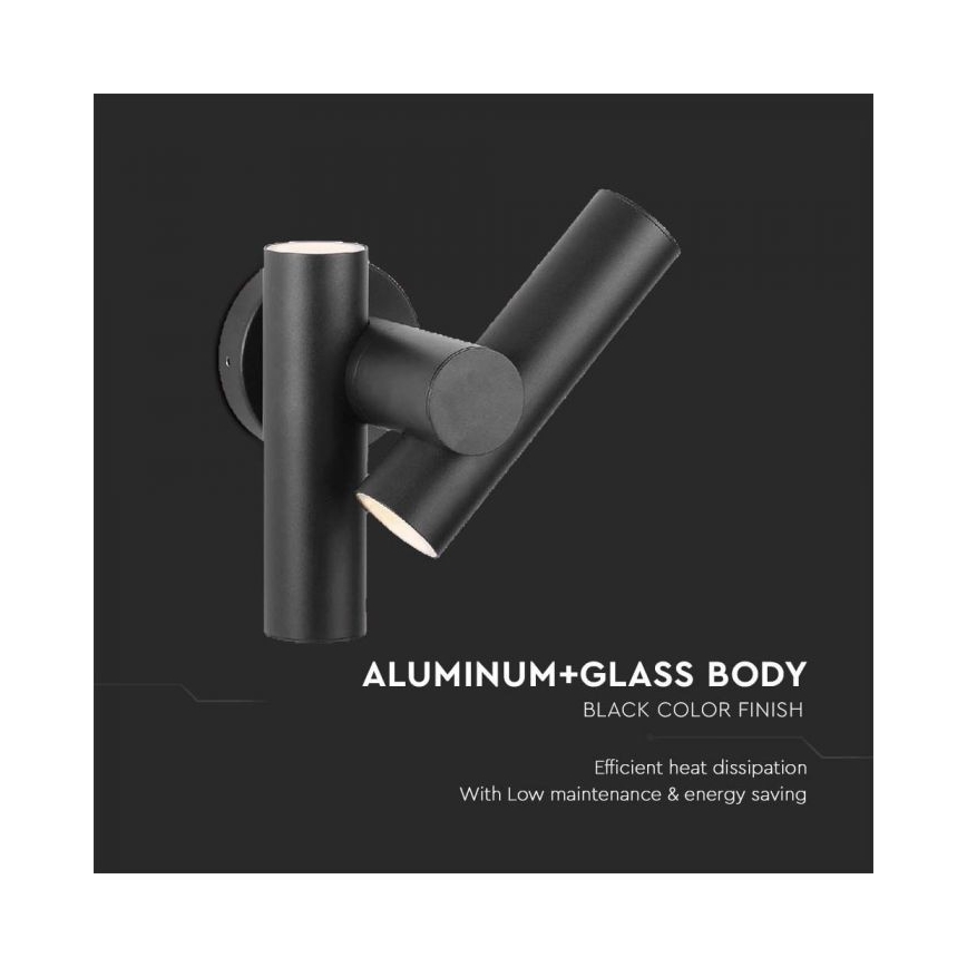 LED da esterno wall flexible Luce Spot 2xLED/3W/230V 4000K IP44 nero