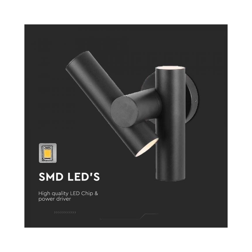 LED da esterno wall flexible Luce Spot 2xLED/3W/230V 4000K IP44 nero