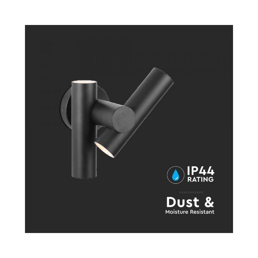 LED da esterno wall flexible Luce Spot 2xLED/3W/230V 4000K IP44 nero