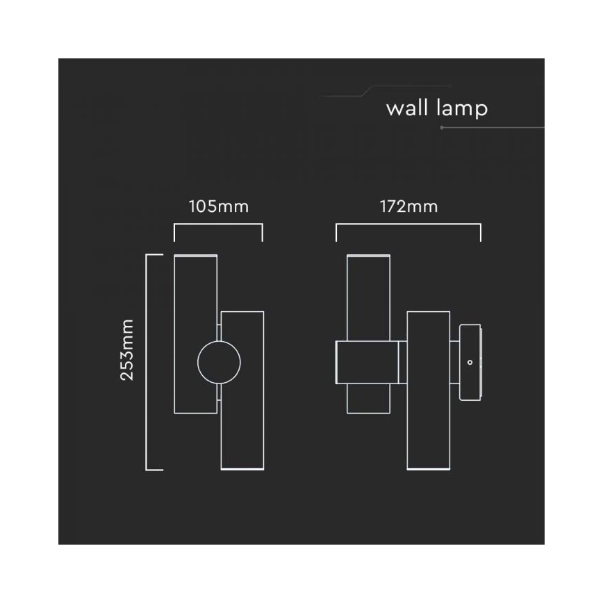 LED da esterno wall flexible Luce Spot 2xLED/3W/230V 4000K IP44 nero