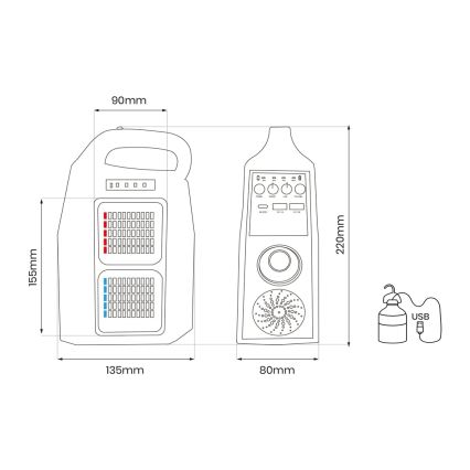 LED Multifunzione solare lampada con altoparlante e power bank LED/5W/7200mAh IP65