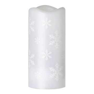 LED Natale a candela LED/3xAAA fiocchi di neve bianco freddo