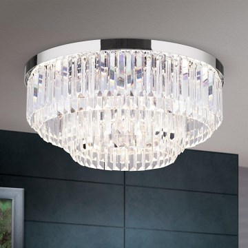 LED Plafoniera di cristallo dimmerabile PRISM LED/80W/230V diametro 55 cm cromo lucido