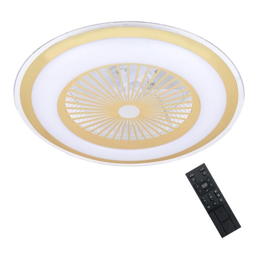 LED Plafoniera dimmerabile con ventilatore ZEPHYR LED/48W/230V 3000-6000K oro + telecomando