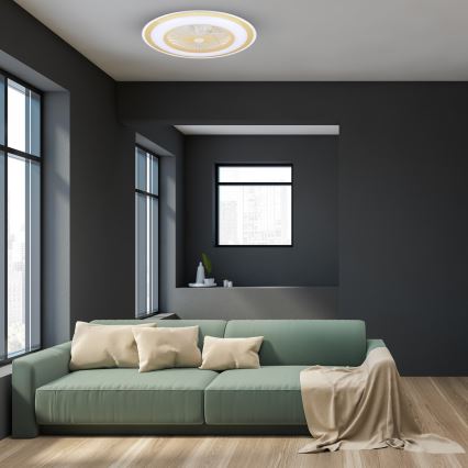 LED Plafoniera dimmerabile con ventilatore ZEPHYR LED/48W/230V 3000-6000K oro + telecomando