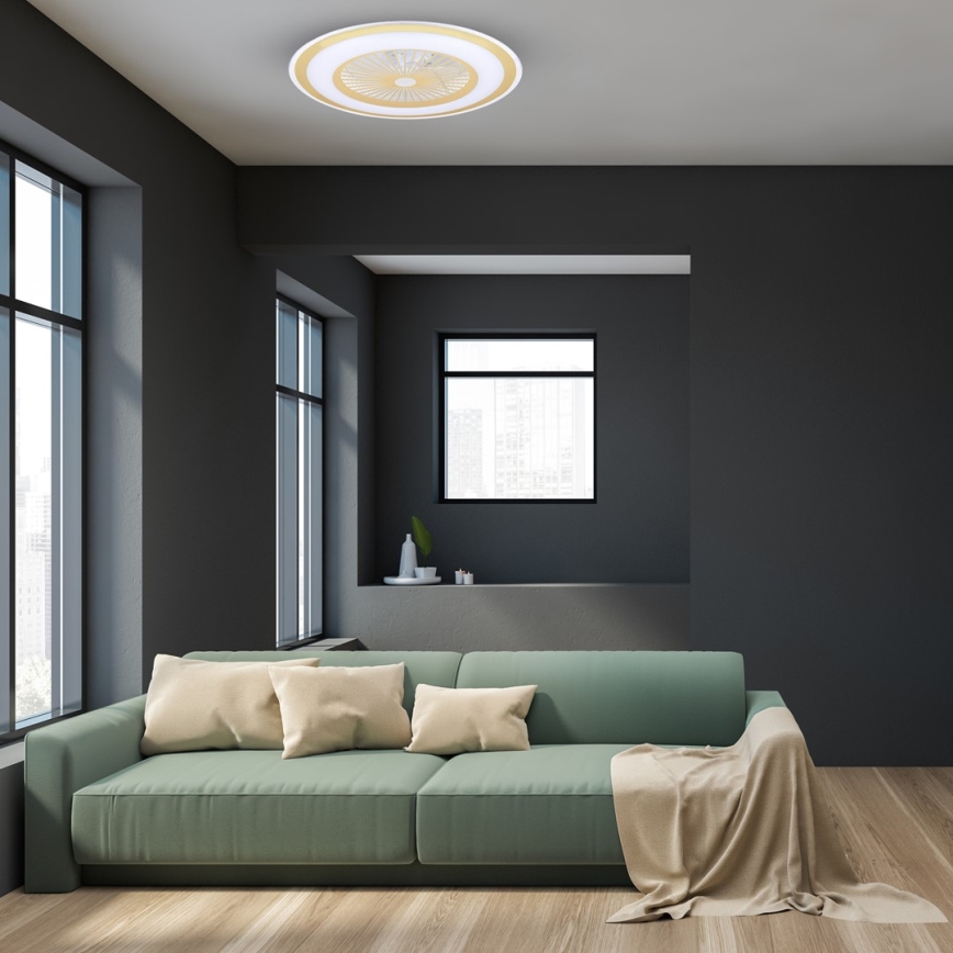 LED Plafoniera dimmerabile con ventilatore ZEPHYR LED/48W/230V 3000-6000K oro + telecomando