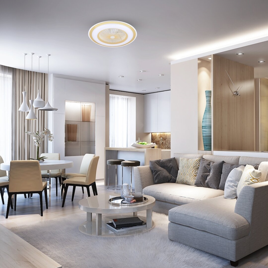 LED Plafoniera dimmerabile con ventilatore ZEPHYR LED/48W/230V 3000-6000K oro + telecomando